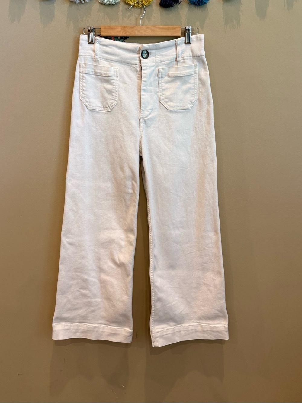 Maeve The Colette White Cropped Wide-Leg Jeans - Picture 6 of 12